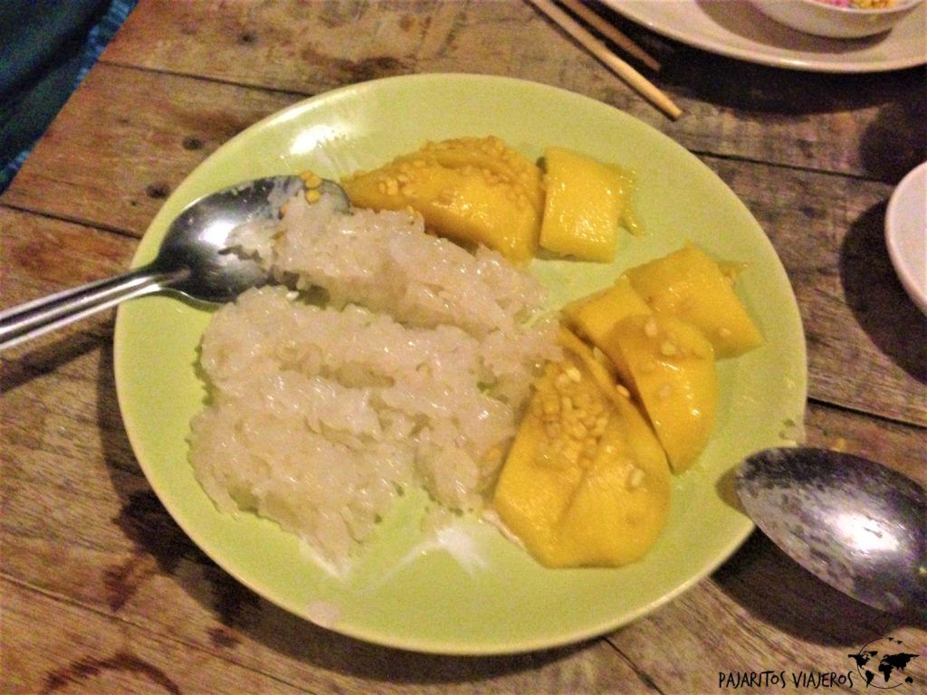 Chiang Mai, Postre típico tailandés, Mango Sticky Rice Thai sin gluten free tailandia viaje