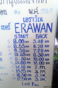 Horarios de autobús al Parque Erawan sin gluten free viaje tailandia 